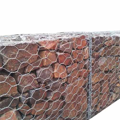 Hexagonal wire mesh gabion wall construction material