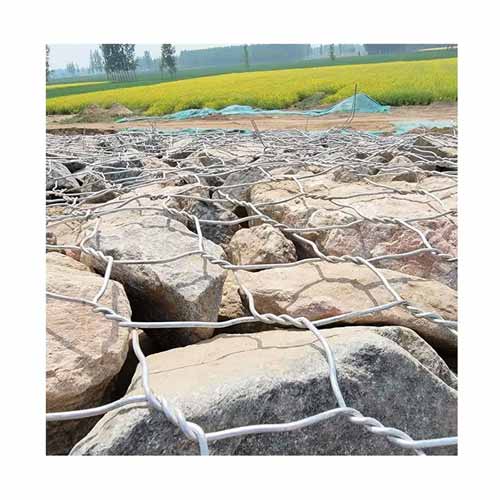 Hot dipped galvanized stone cage gabion box hexagonal weave rock filled gabion baskets metal mesh